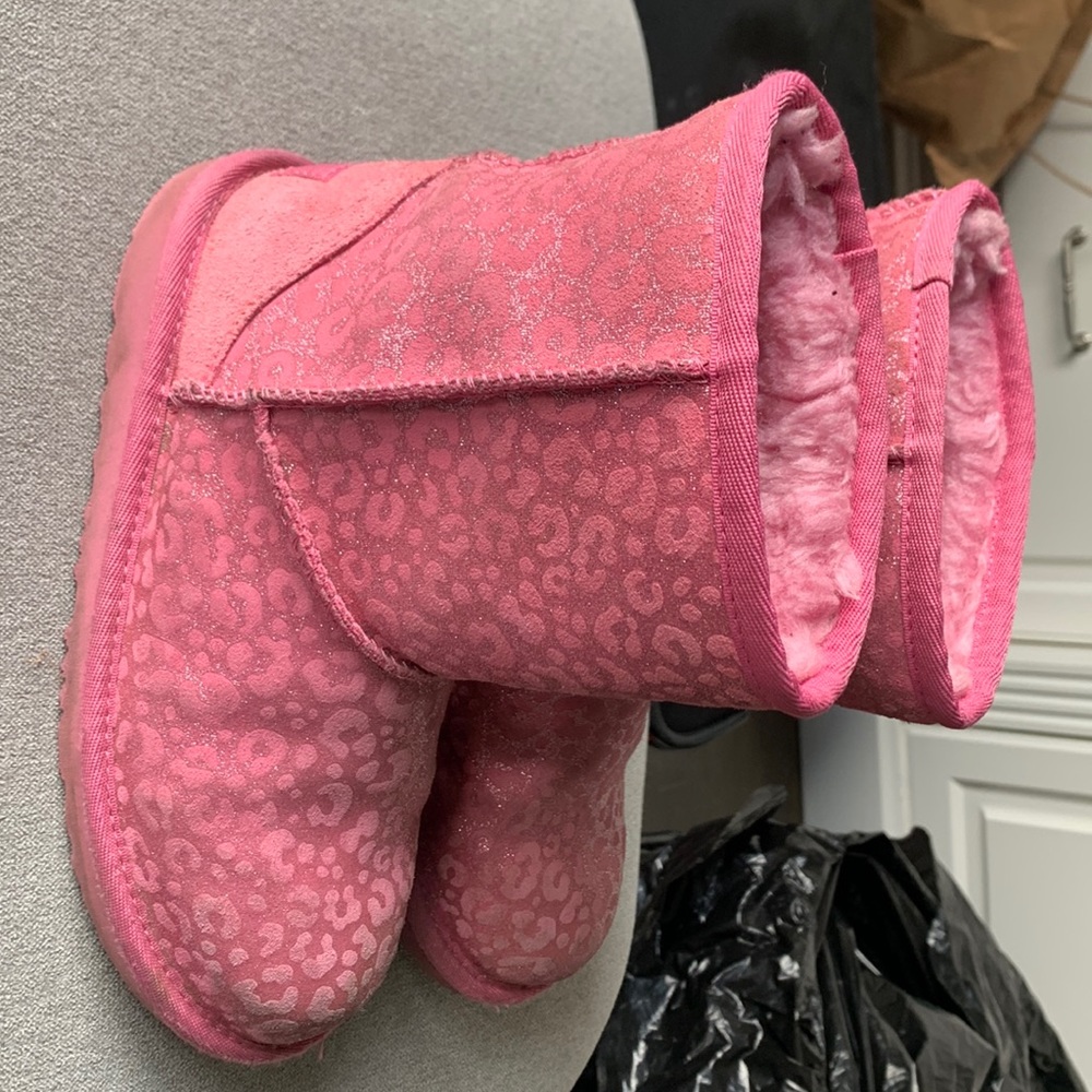 Gently used UGGs Pink shimmer animal print